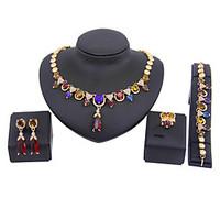 new fashion trendy gold plated necklace bracelet earringsjewelry sets