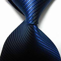 new striped royal dark blue jacquard woven mens tie necktie tie2045