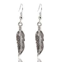 New Fashion 2016 European and American Vintage Silver Plated Leaves Drop Earrings For Women Accessories Jewelry