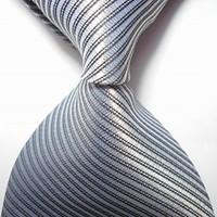 New Striped Gray JACQUARD WOVEN Men\'s Tie Necktie TIE2051