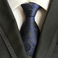 new navy blue paisley classic formal mens tie necktie wedding party gi ...
