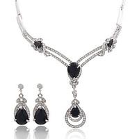 New fashion trendy zircon necklace set for women(necklace, earrings)jewelry sets