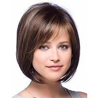 New Arrival Fashion Bob Style Straight Brown with Highlights Synthetic Hair Wig Free Shipping