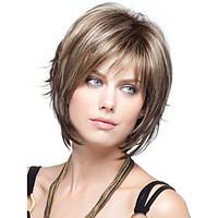 New Women Lady Short Synthetic Hair Wigs Pixie Cut Straight Hair Brown mix Wig