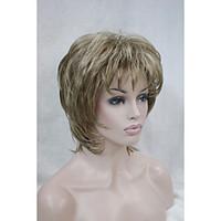 new fluffy wave short 14 womens wigs light brown with blonde highlight ...