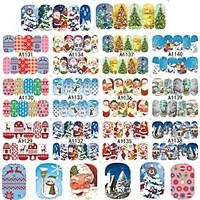 New Set 48 Designs/Sets Christmas Xmas Full Wraps Beauty Water Transfer Sticker Nail Art Decorations Tips DIY Stamp A1129-1176