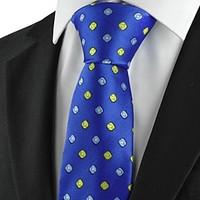 New Check Pattern Navy Golden Classic Men Tie Formal Necktie Holiday Gift KT1039