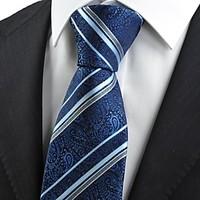 new navy dark blue paisley striped classic exotic mens tie necktie gif ...