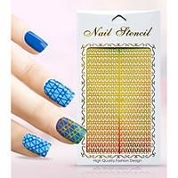 New Nail Art Hollow Stickers Number Shape Fish Scales Flower Geometric Design Nail Beauty K001-010