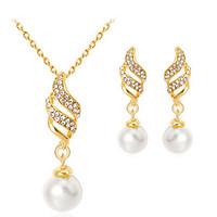 Necklace/Earrings Euramerican Fashion Pearl Rhinestone Alloy Irregular For Wedding Party Anniversary Engagement Gift Daily 1 SetWedding