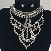 Necklace Choker Necklaces Jewelry Wedding Party Special Occasion Daily Basic Design Rhinestone 1pc Gift Silver