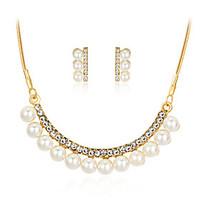 necklaceearrings euramerican fashion pearl rhinestone alloy irregular  ...