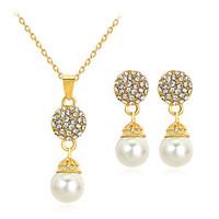 Necklace/Earrings Euramerican Fashion Pearl Rhinestone Alloy Irregular For Wedding Party Anniversary Engagement Gift Daily 1 SetWedding