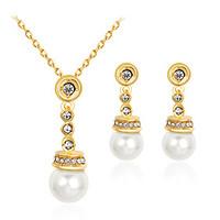 Necklace/Earrings Euramerican Fashion Pearl Rhinestone Alloy Irregular For Wedding Party Anniversary Engagement Gift Daily 1 SetWedding