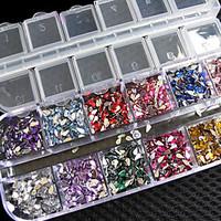 new 3000 pcs mix color teardrop nail art sticker gems rhinestones deco ...