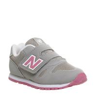 new balance kids 373 velcro 5 9 grey pink