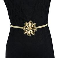 new fashion women belt metal gold tone finish floral rhinestone hollow ...