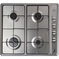 New World Stainless Steel 4 Gas Burner Hob LPG Compatible