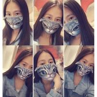 New Fashion Unisex Mouth Mask 3D Animal Faces Cartoon Print Anti-Dust Nonmedical Creative Muffle