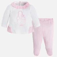 newborn baby girl trousers and jumper set mayoral