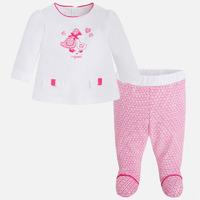 Newborn baby girl trousers and jumper set with bows Mayoral