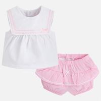 newborn baby girl t shirt and shorts with bow mayoral