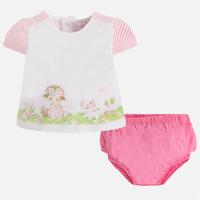 Newborn baby girl t-shirt with print and shorts Mayoral
