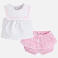 newborn baby girl t shirt and shorts with bow mayoral