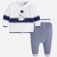 Newborn baby boy trousers and jumper with applique Mayoral