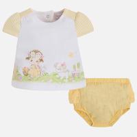 newborn baby girl t shirt with print and shorts mayoral
