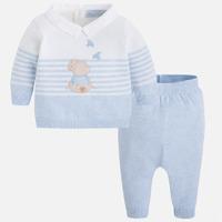 Newborn baby boy trousers and jumper with applique Mayoral