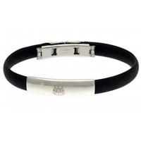 Newcastle United Crest Rubber Band Bracelet - Stainless Steel