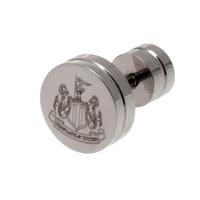 Newcastle United Round Crest Stud Earring - Single - Stainless Steel