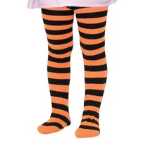 Neon Orange Striped Tights