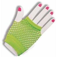 Neon Green Short Fishnet Gloves