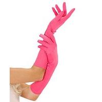 Neon Long - Pink Lace Lycra & Neon Gloves For Fancy Dress Costumes Accessory