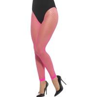 neon pink footless net tights