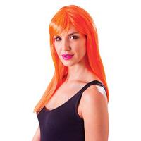 Neon Orange Ladies Long Passion Wig
