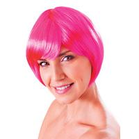 Neon Pink Flirty Flick Short Wig