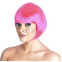 neon pink bob wig