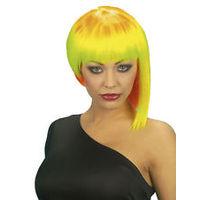 Neon Yellow & Orange Punk Wig
