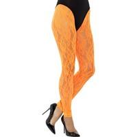 neon orange lace leggings