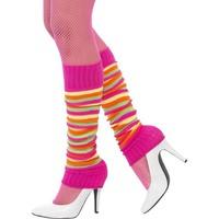 Neon Striped Ladies 80\'s Leg Warmers