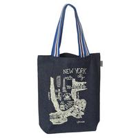 New York Cityscape - Large Denim Tote Bag