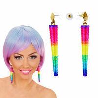 Neon Multi-colour Cone Earrings