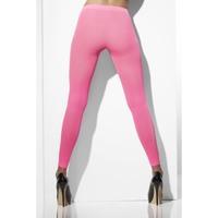 neon pink opaque footless tights