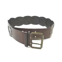 New Look - S/M - Saddle Brown - Chain Woven Leather Buckle Belt