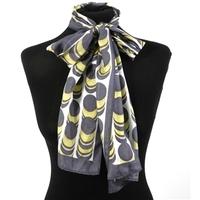 next 100 silk tonal green and grey circle print long scarf