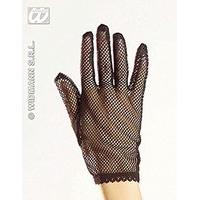 Net Black Lace Lycra & Neon Gloves For Fancy Dress Costumes Accessory