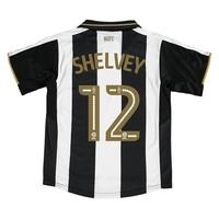 Newcastle United Home Shirt 2016-17- Kids with Shelvey 12 printing, Black/White